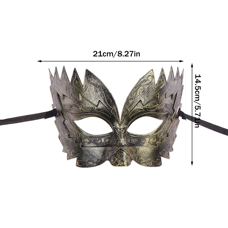 1Pc Carnival-Masquerade Mask Vintage Mask Gold Silver Half Face Mask Plastic Halloween Costume Party Mask Women Men