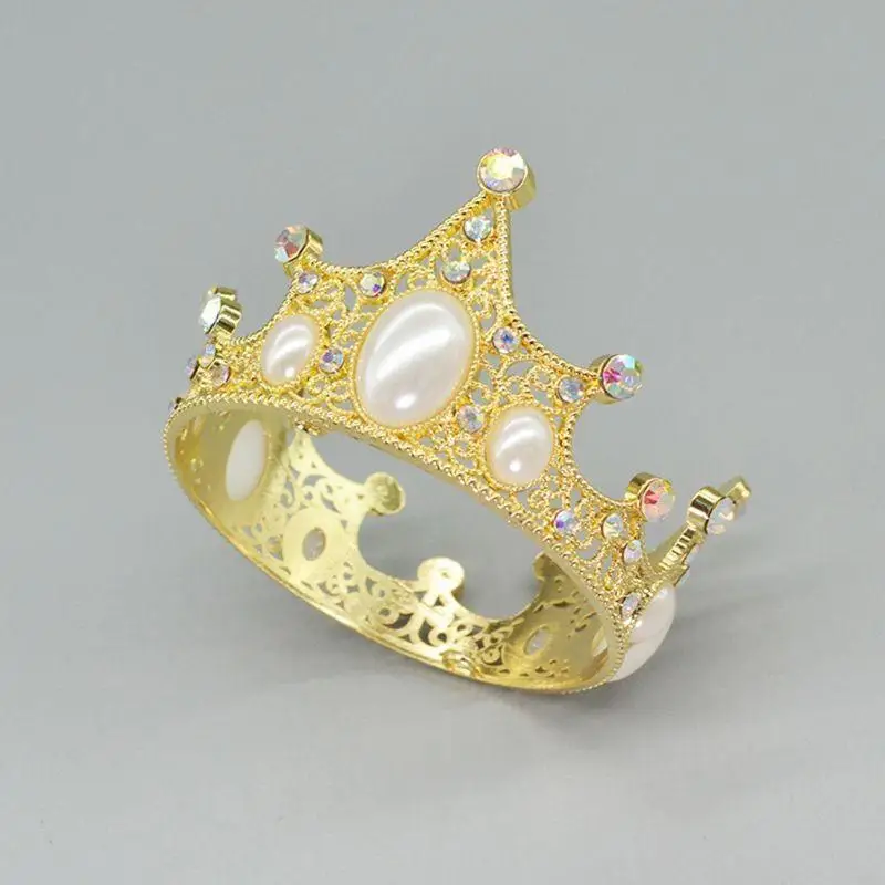 

M89C новорожденных девочек и мальчиков реквизит для фотосъемки с золотой короной маленького ребенка фотосъемка