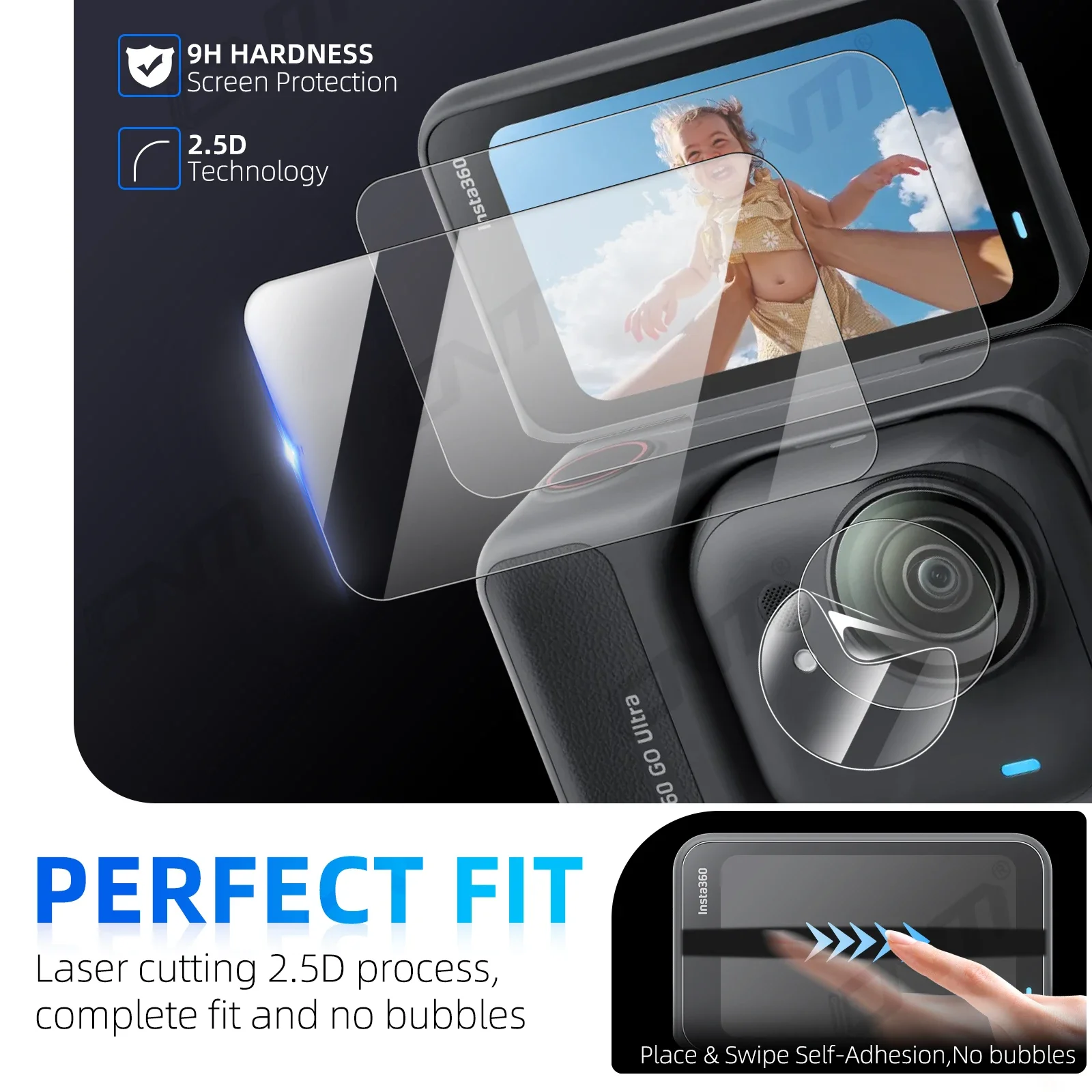 9H Tempered Glass for Insta360 Go Ultra HD Ultra-Clear Camera Lens Screen Protector Film for Insta 360 Go Ultra Accessories Set - Image 4