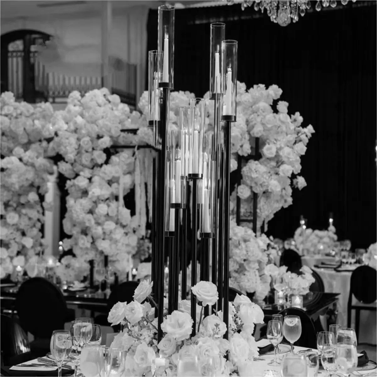 10pcs)8 arms Top black Wedding Plinths Wedding Supplies pedestal Stand Acrylic Plinths Display Stand Plinth Stand 2676