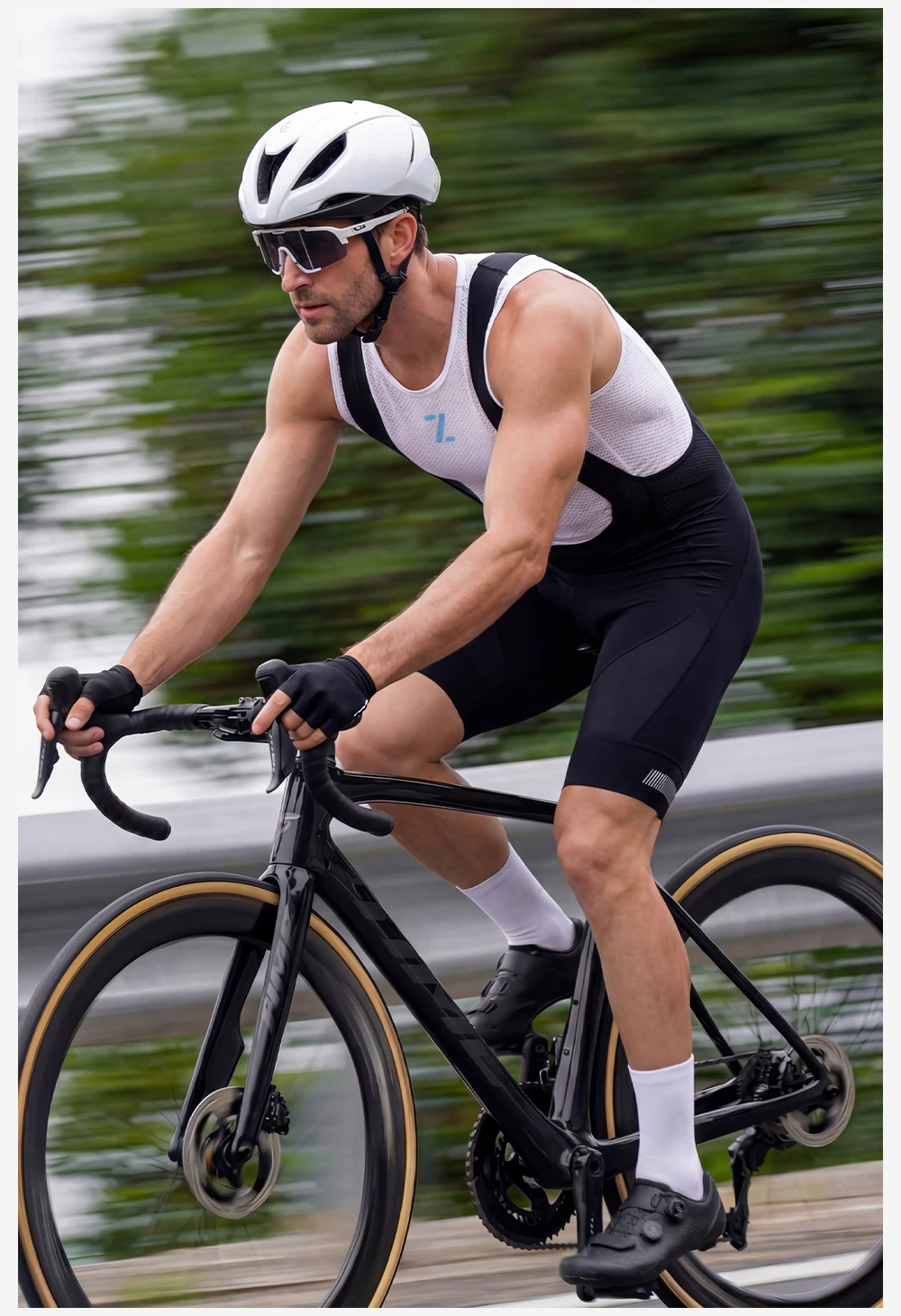 ZRSE Herren-Radhose mit Trägern, 7H, Italien, gepolstert, atmungsaktives Material, Herren-Fahrradbekleidung, MTB, Rennrad, Frühling, Sommer, bequem zum Radfahren. – Detail 14