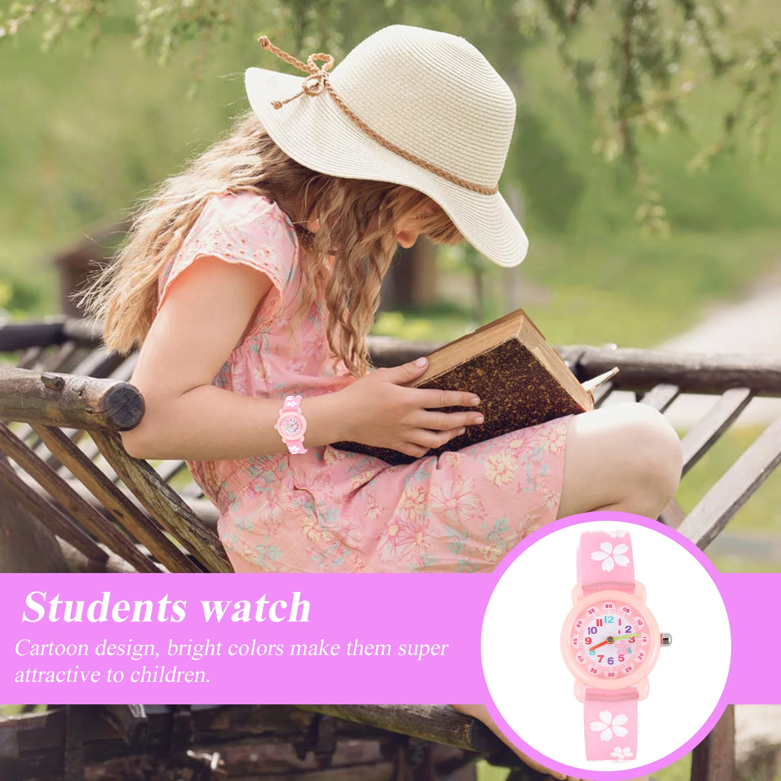 1Pcs Waterproof Watch Cartoon Quartz Watch Easy Read Dial Student Cartoon Wristwatch Wristwatch