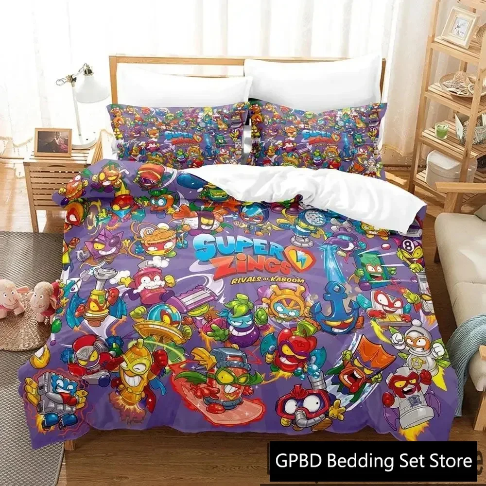 3D Print Super Zings Bedding Set Boys Girls Twin Queen King Size Duvet Cover Pillowcase Bed boys Adult Home Textileextile