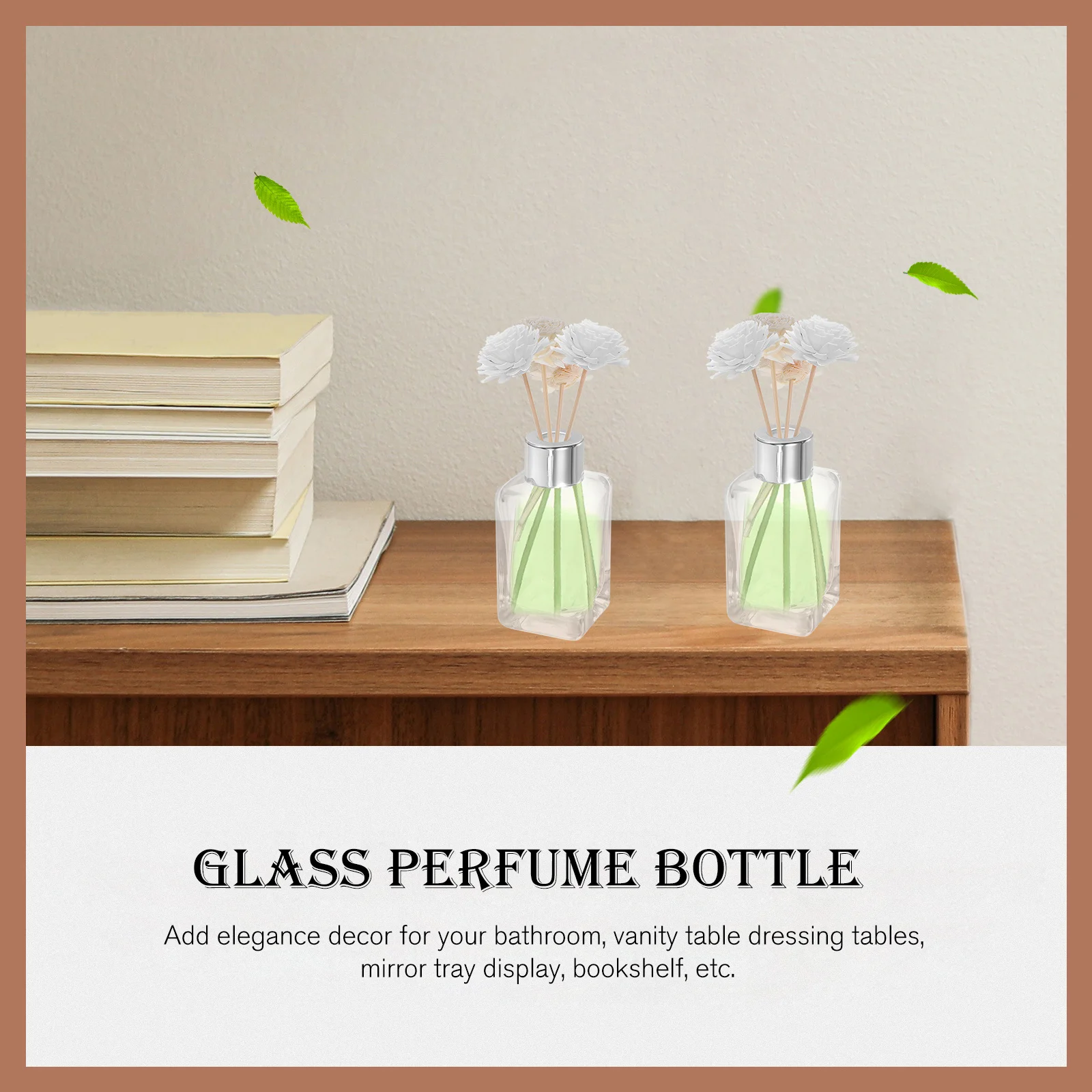 4-teiliges Auto-Parfüm-Diffusor-Glasflaschen, nachfüllbar, auslaufsicher, Organizer-Set für ätherische Öle, Zuhause, Badezimmer, Schminktisch