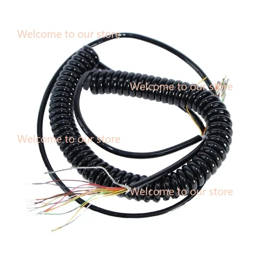 Wholesale 12-21 Cores Spring Spiral Cable Coiled Cable for CNC Handheld Encoder Manual Pulse Generator MPG