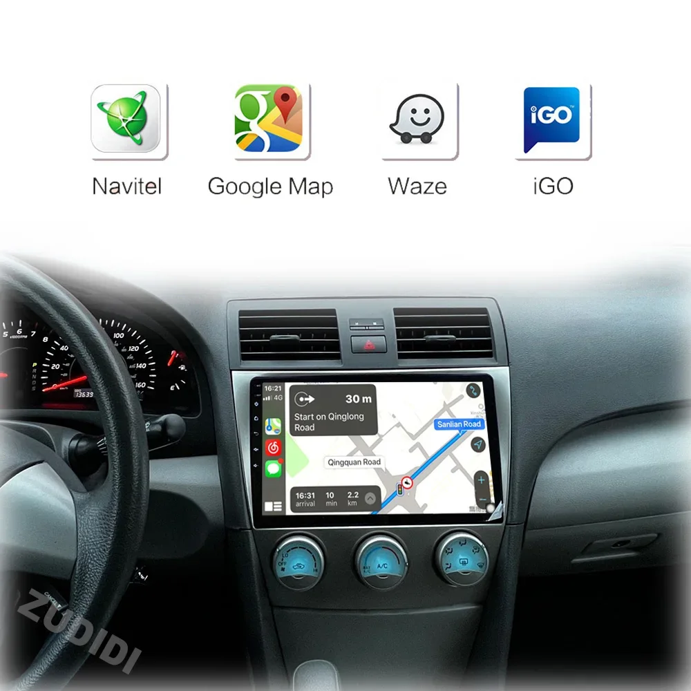 Autoradio pour Toyota Camry, 8 cœurs, 2 Din, Android 13, limitation de l'autoradio, Blu-Ray, écran IPS, navigation GPS, 40, 2007-2011