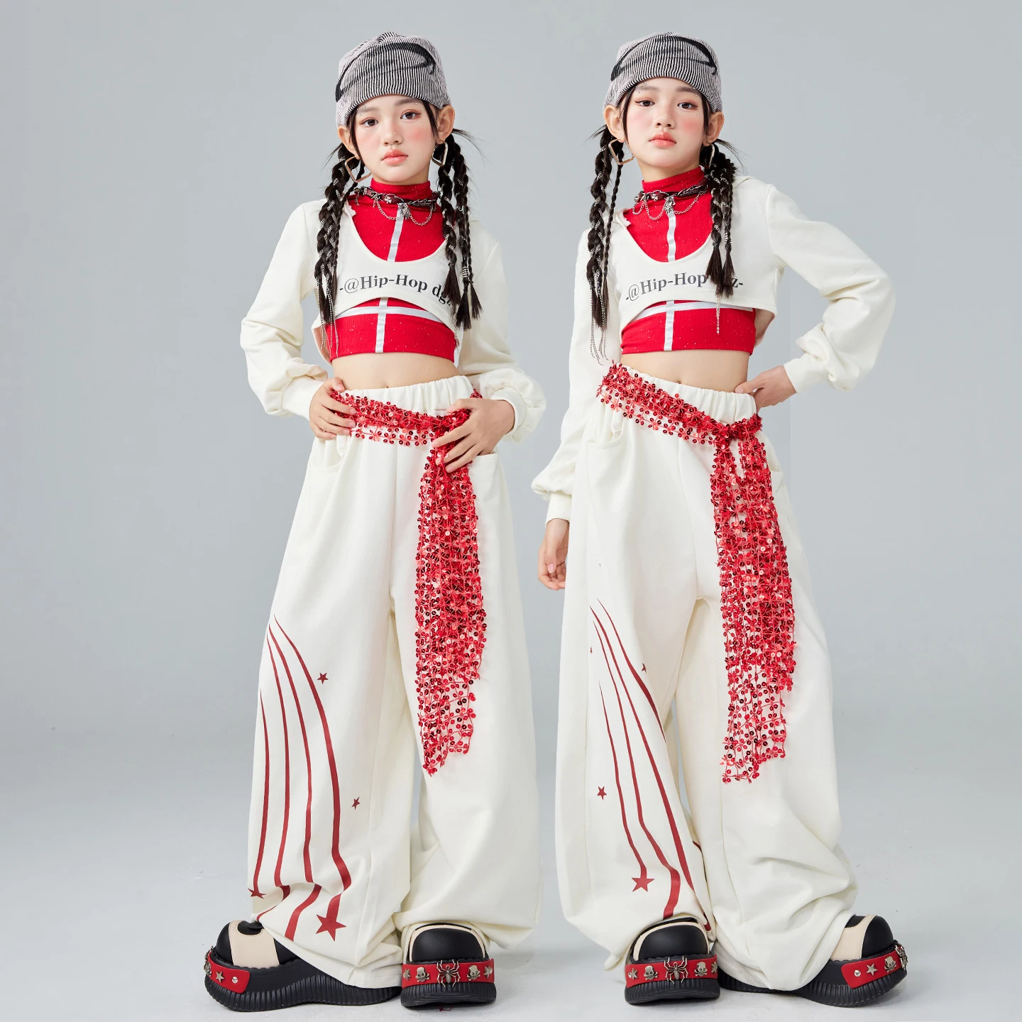 Costumes de danse Hip Hop à la mode, vêtements de danse pour salle de bal pour enfants, vêtements de rue, Costumes de danse Jazz de groupe, tenues de scène XS10719