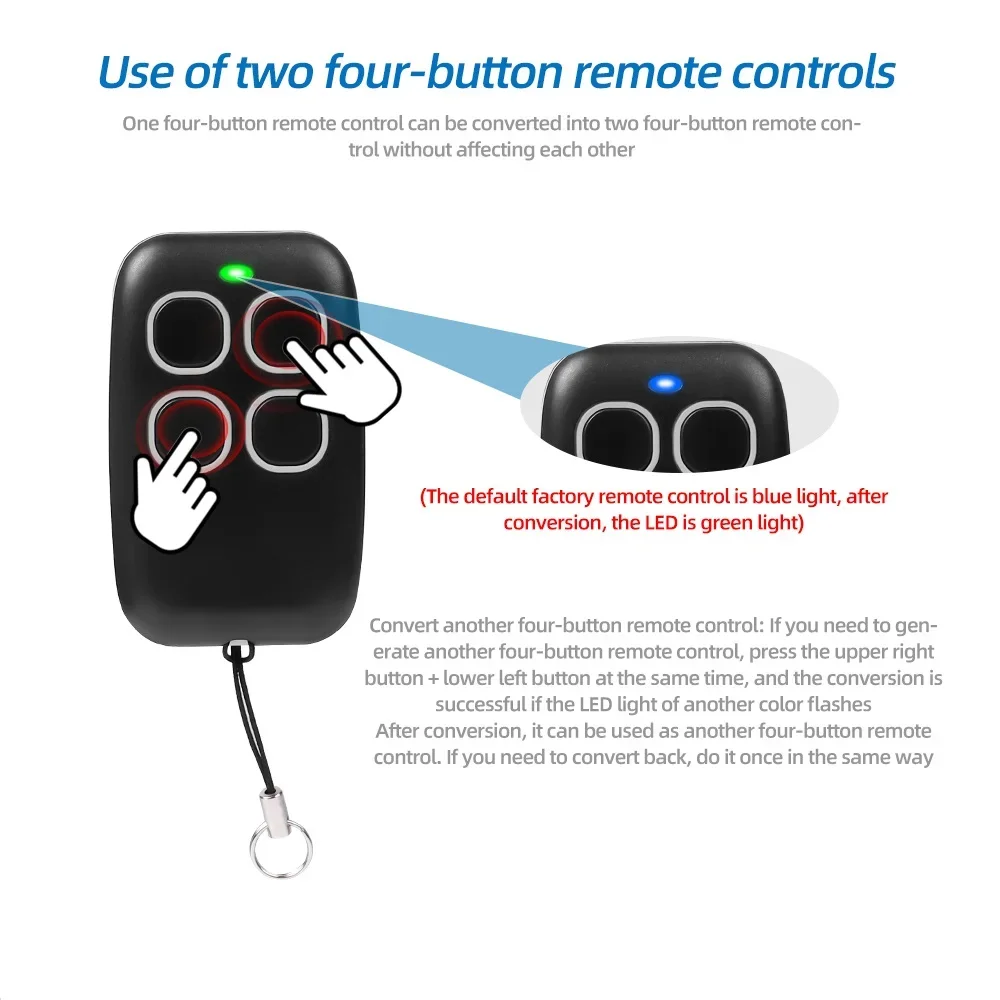 Clon de escaneo automático Universal, duplicador de control remoto para puerta de garaje con código rodante de marca multifrecuencia de 280mhz - 868mhz