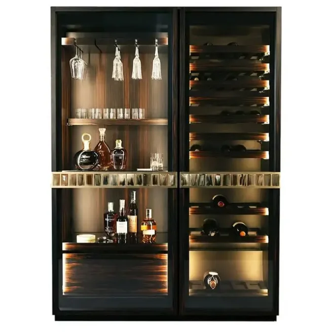 Good Price And Quality Stainless Steel Constant Temperature Wine Cabinet Integrated With The Living Room Wine Racks