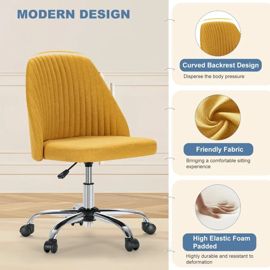 Modern Cute Rolling Desk Chair with Wheels