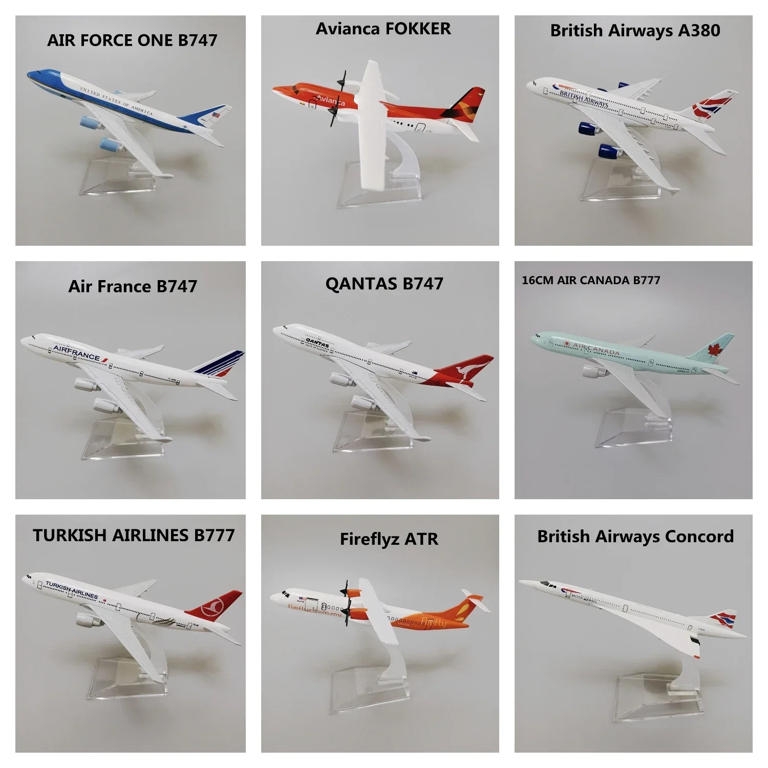 

16cm Air Russian Transaero Airlines Boeing B747 Siberia Airbus A320 Russia Aeroflot A330 Airplane Model Plane Diecast Aircraft