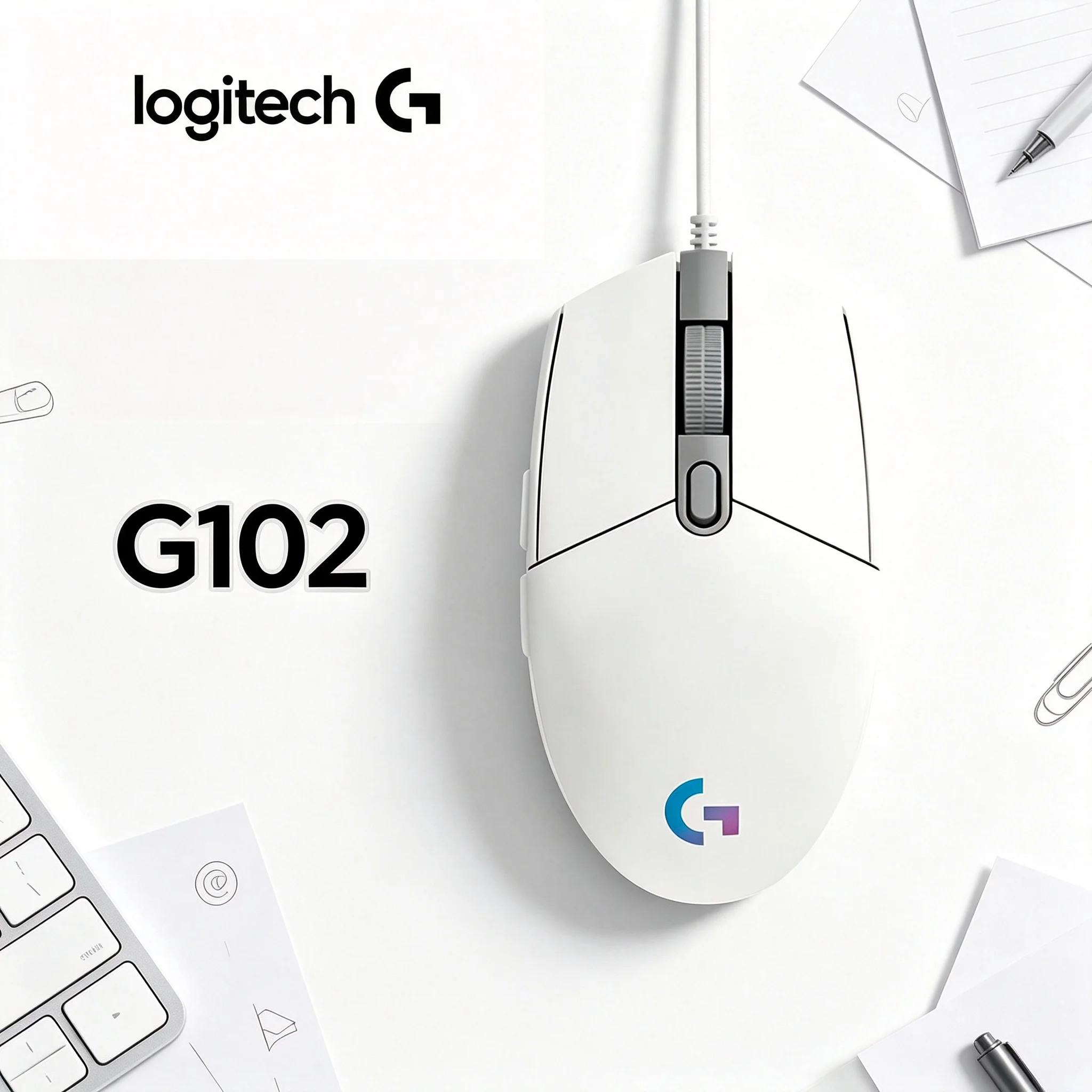 Logitech G102 USB Wired Gaming Mouse RGB Backlit 6 Programmable Buttons Adjustable DPI Mice For Desktop Laptop Gaming Office Use