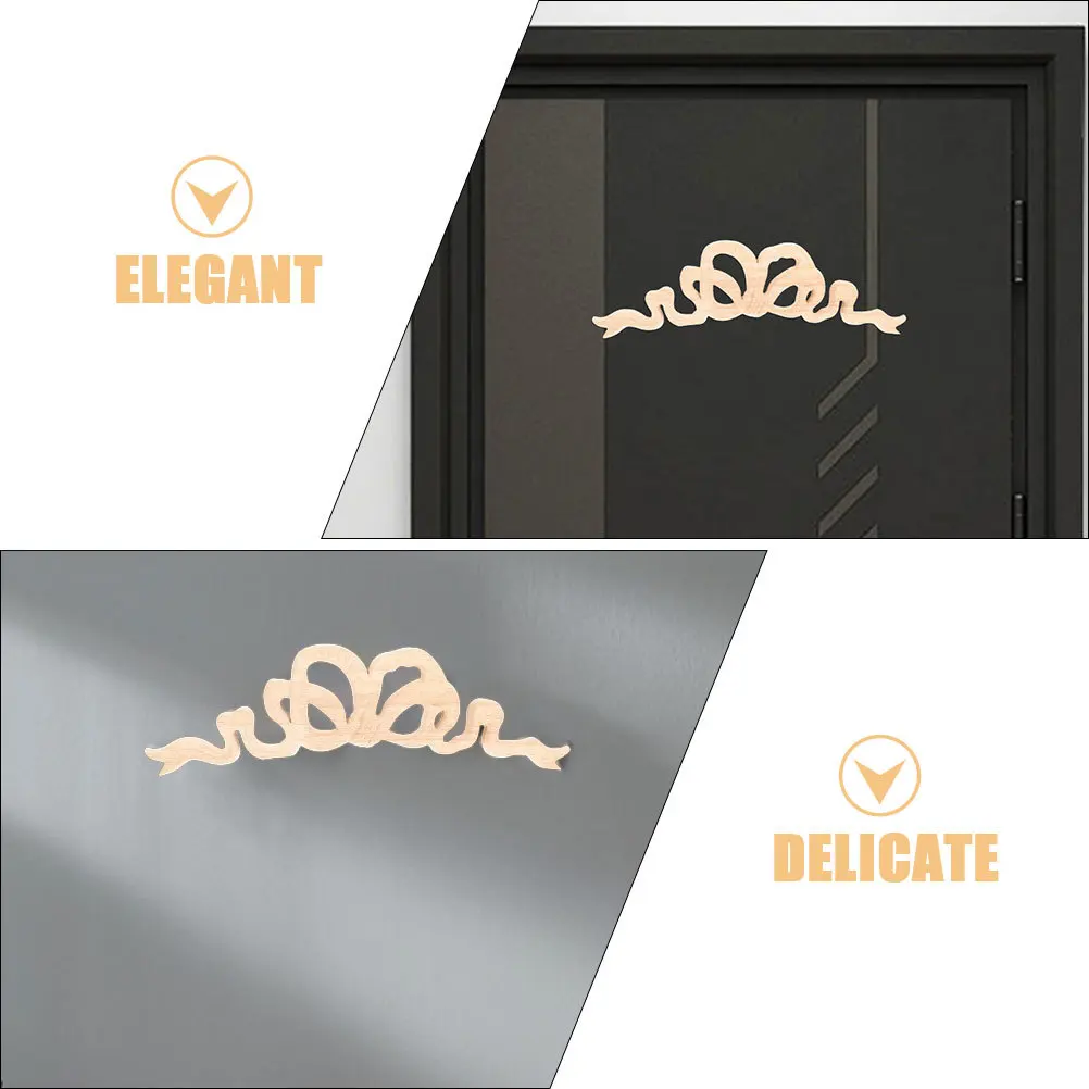 Apliques de tallado de madera sin pintar, elegantes apliques decorativos para muebles, puertas, armarios, decoración del hogar de estilo europeo, 2 uds.