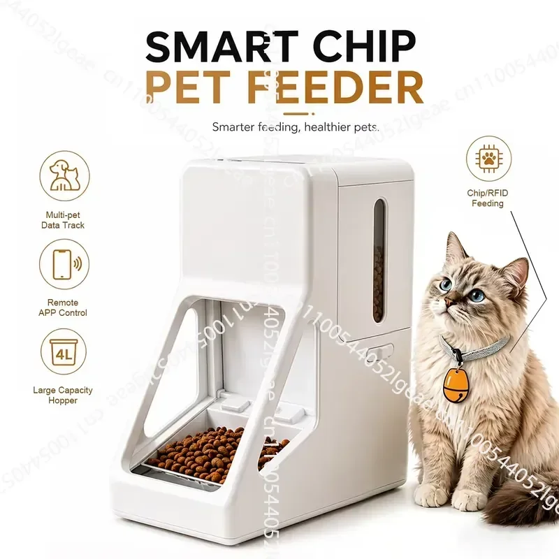 4L Intelligent Identification Control Automatic Pet Feeder, Suitable for Multi-pet Families