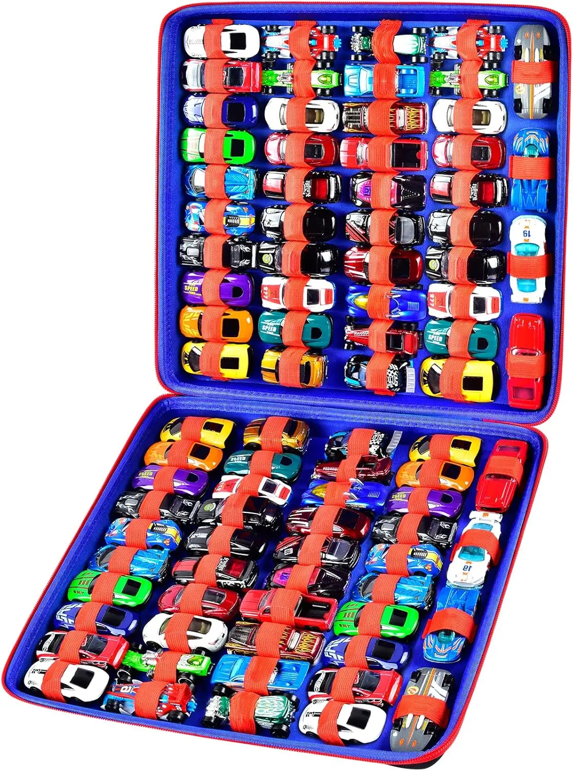 Toy Storage Organizer Case Compatible with Hot Wheels Car, Matchbox Cars, Portable Carrying Container Holder Fit for 88 Toys Car