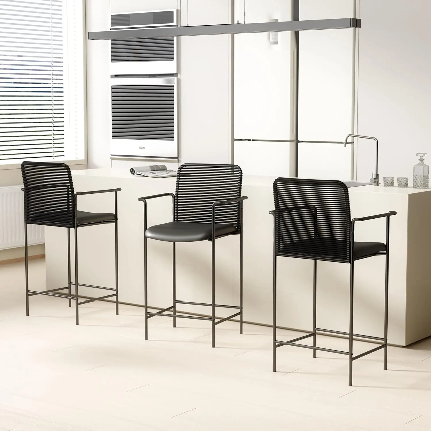 Современный сетчатый стул-стойка, черный