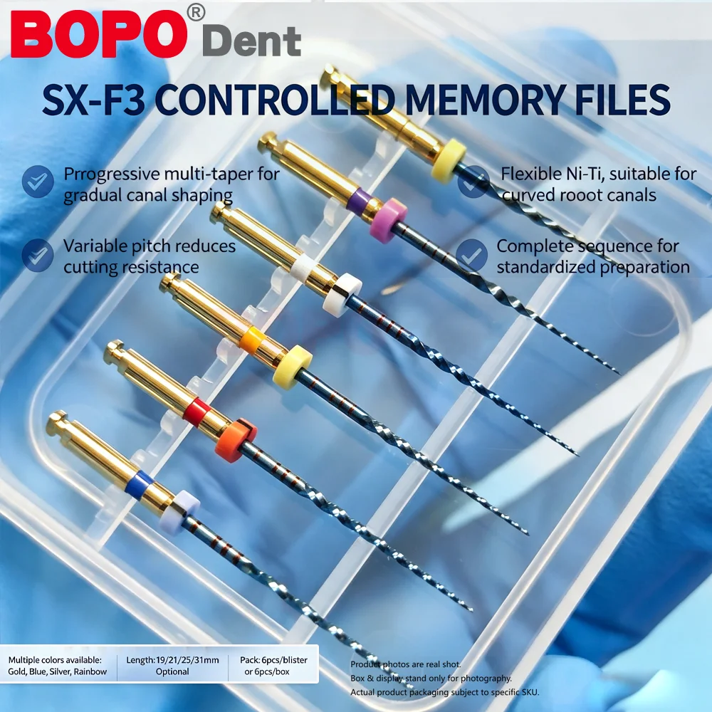 Dental Thermally Activated NiTi Rotary Root Canal Files SX-F3 25mm Large Taper Engine Use Endodontic Files S1 For Dentist Clinic