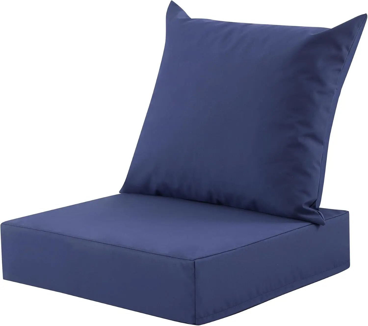 Outdoor Deep Seat Cushion Set 24x24in, Water-Resistant & Fade-Resistant Patio Chair Cushions, Removable Cover, Navy Blue