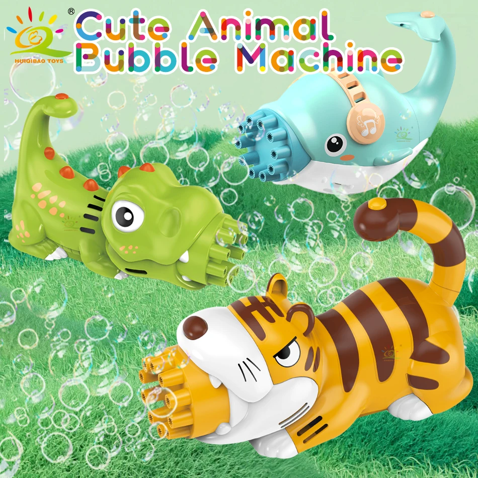 

HUIQIBAO Electric Dolphin Bubble Machine Automatic Blower Soap Water Bubbles Maker Gun Children Summer Beach Outdoor Kids Toys