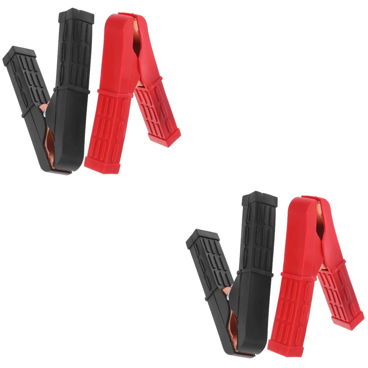 Set of 2 Car Clip Cable Clamps Booster Cables for Soft Rubber Alligator Clips