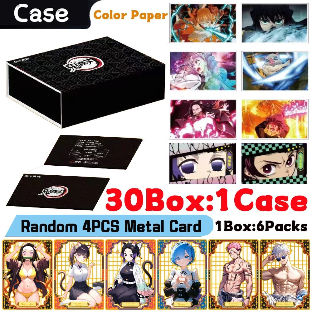 

New Demon Slayer Colored Paper Board Cards Hobby Collection Card Fold Card Rare Doujin Booster Box Kids Toys Gifts