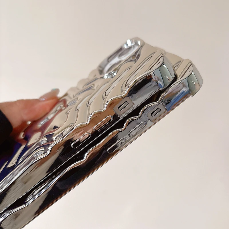 Glitzernde, verchromte, silberfarbene, abgestufte, fünfzackige Stern-TPU-Handyhülle für iPhone 18 Pro Max 17 16 15 13 14, plattierte Silikon-Rückseite – Detail 23