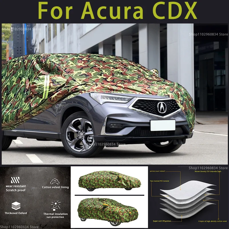 

For Acura CDX 210T Full Car Covers Outdoor Uv Sun Protection Dust Rain Snow Protective Car Cover Auto camouflage Cover