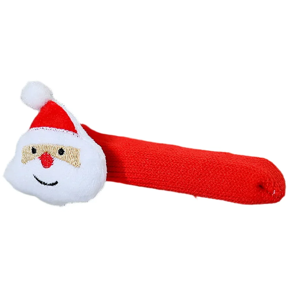 

Holiday Door Knob Cover With Cartoon Santa Claus Soft Cloth Gloves And Bell For Christmas Tree Decoration And Door Protection