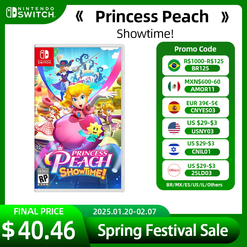 Nintendo Switch Game - Princess Peach : Showtime!- 100% Official Original Physical Game Card Deals for Nintendo Switch OLED Lit