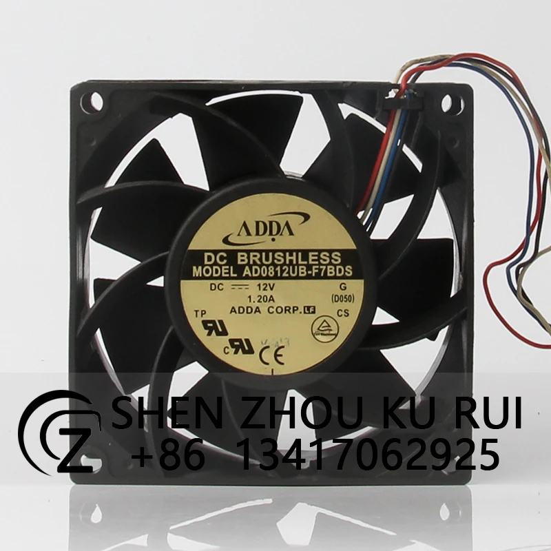 AD0812UB-F7BDS Case Dual Ball Bearing Cooling Fan for ADDA 12V 1.20A 80*80*38mm 8038MM High Speed High Airflow Fan