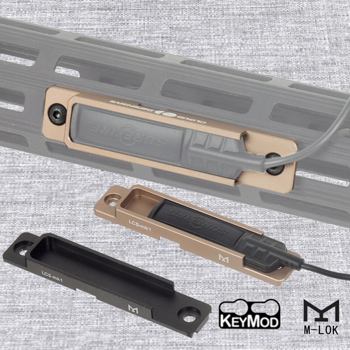 التبديل MountM600 M300 كشاف ضوء مصباح يدوي عن بعد الشريط لوحة الضغط التبديل Mlok Keymod 20 مللي متر السكك الحديدية جبل لوحات الملحقات