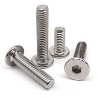 5/10/50pc CM M1.6 M2 M2.5 M3 M4 M5 M6 M8 304 A2 Stainless Steel Hex Hexagon Socket Ultra Thin Flat Wafer Head Allen Bolt Screw