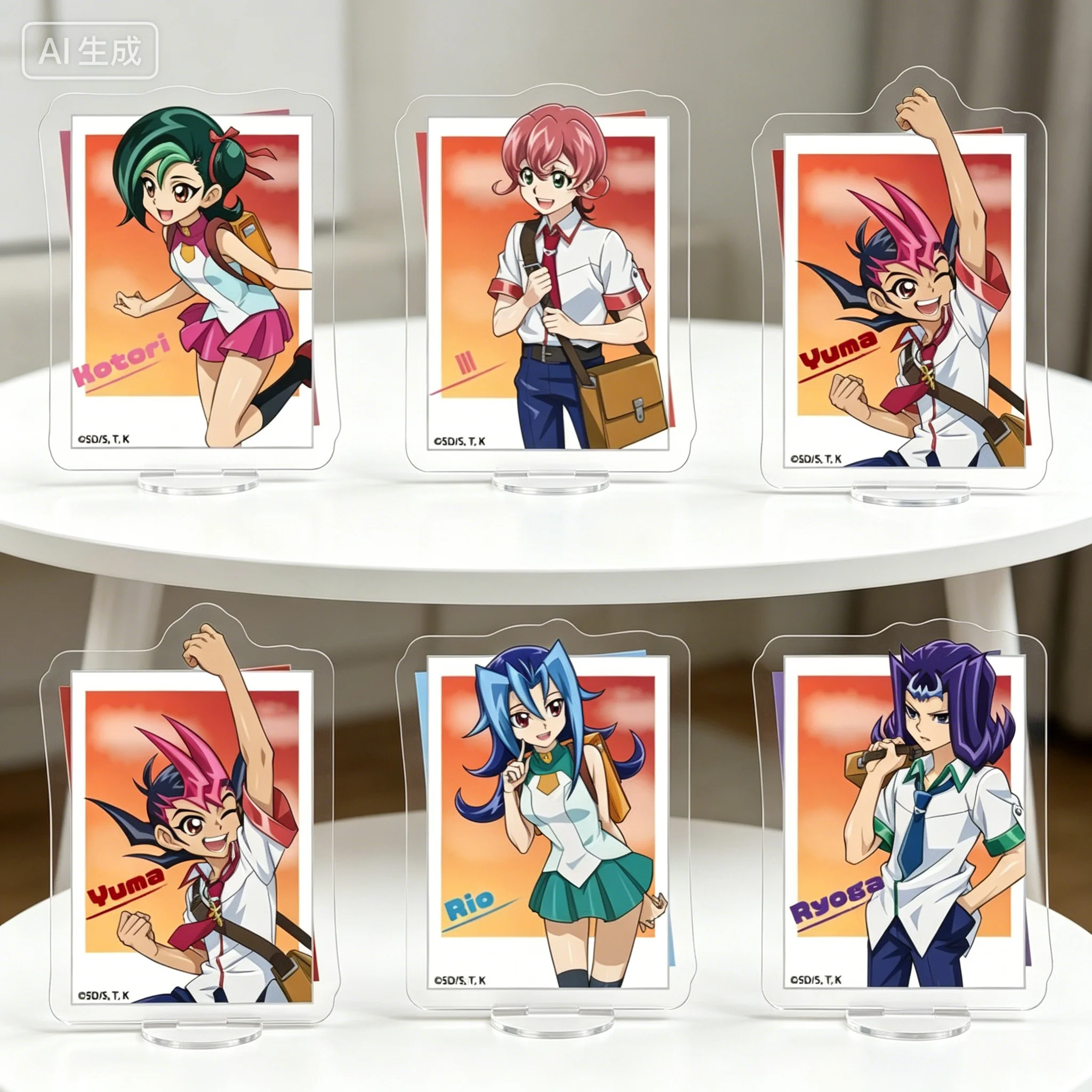 Anime Yu-Gi-Oh! ZEXAL Yuma Tsukumo - Soporte Rectangular de Acrílico para Modelos, Llaveros, Adorno de Escritorio, Regalos para Fans, Souvenir