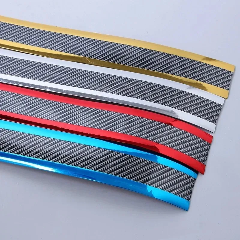 Car Stickers Anti Scratch Door Sill Protector Rubber Strip Carbon Fiber Car Threshold Protect Bumper Film Tape Auto Accessories