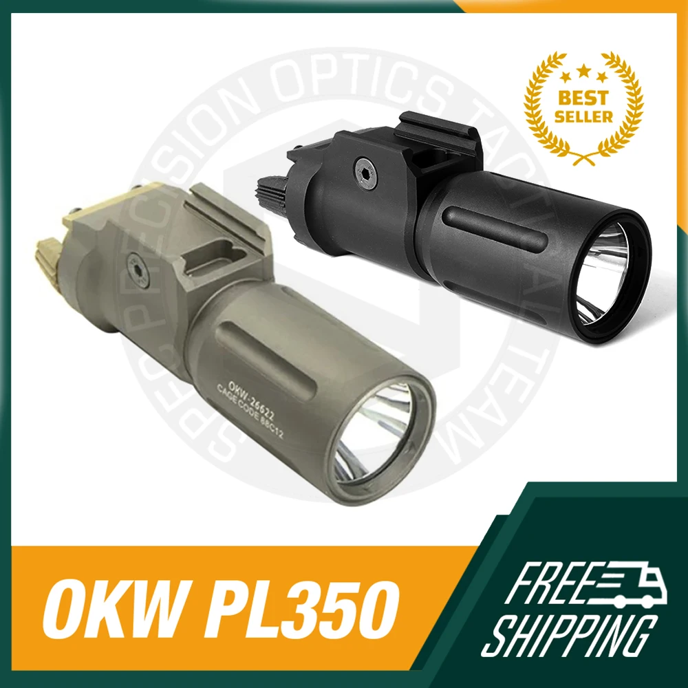 New Airsoft Hunting Flashlight OKW PL350 Tactical Metal Weaponlight Scout Lights PL350-V2 High Power 1000 Lumens For 20mm Rail