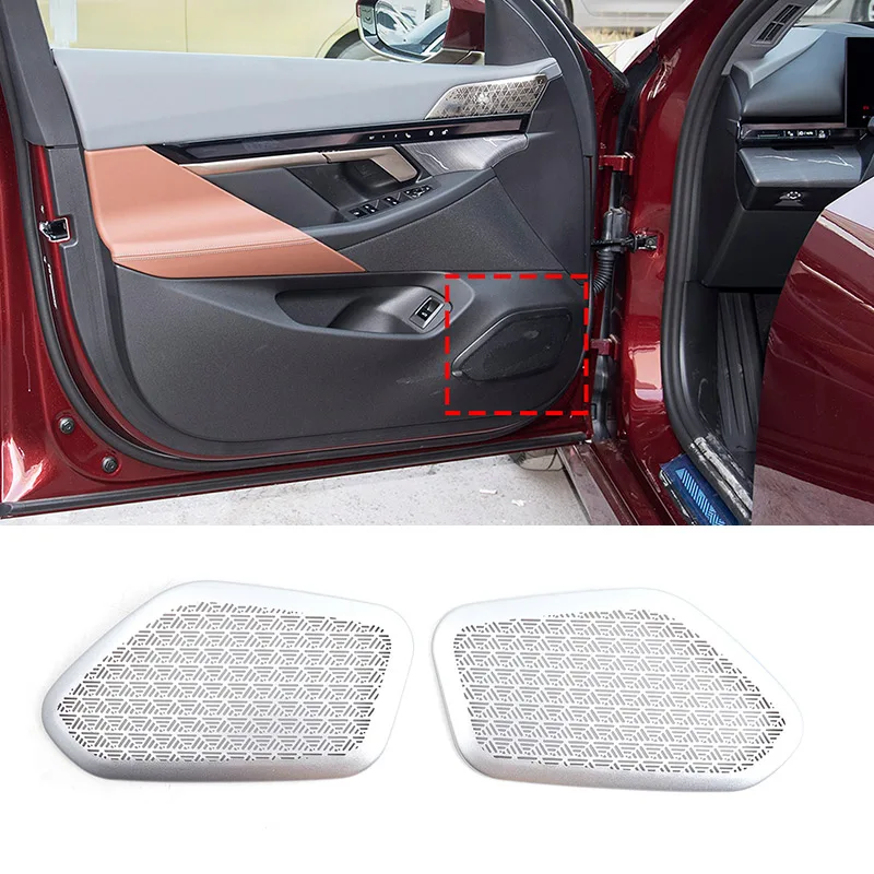 

Stainless Steel Silver For BMW 5 Series G60 High-end Version 2024+ Car Door Speaker Decorative Grille Interior Accessories 2 Pcs