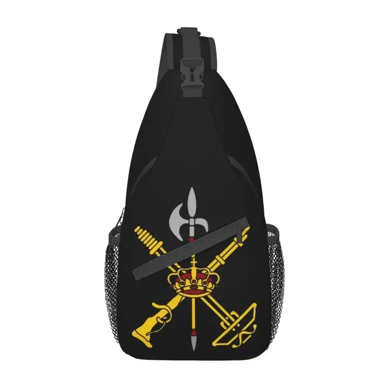 

Flag Of Spanish Legion Sling Chest Bag Spain Coat of Arms Shoulder Crossbody Backpack for Men Travel Hiking Daypack