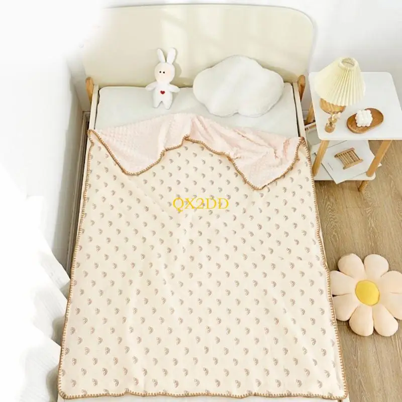 

QX2D Lovely Design Baby Blanket 43x59inch Double Layer Baby Blankets with Dotted
