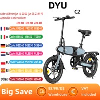 DYU C2 Adult Electric Bicycle 250W   Folding City Commuter  E-bike 48V7.5AH Battery,16 Inch women's Electric Bike