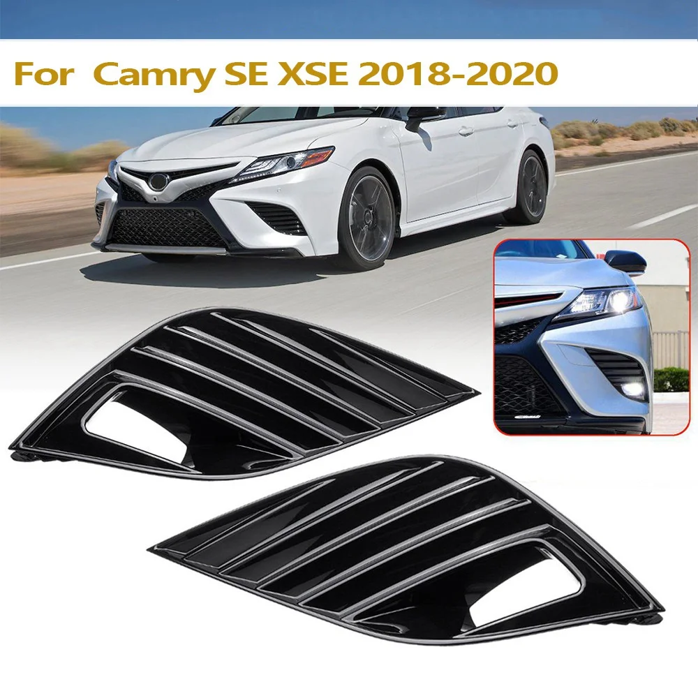 1Pair Front Bumper Fog Light Lamp Cover Bezels Car Accessories for Toyota Camry SE XSE Hybid 2018 2019 2020