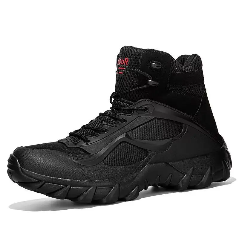 

Military Training Boots, Tactical Waterproof Combat Boots, Outdoor Style for Desert Safety Mountaineering Shoes
