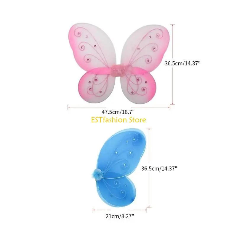 Y5GC Cánh Bướm Đôi Cánh Thiên Thần Dễ Thương Linh Hoạt Hóa Trang-Dán Kim Cương Giả-Cánh Cổ Tích Cánh Công Chúa Cho Tiệc