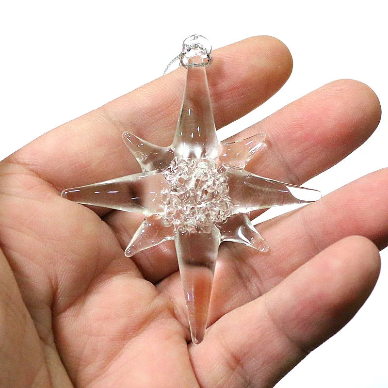 Different Styles Christmas Ornament Clear Crystal Glass Ice Pendant Xmas Tree Hanging Decor Accessories New Year Party Supplies
