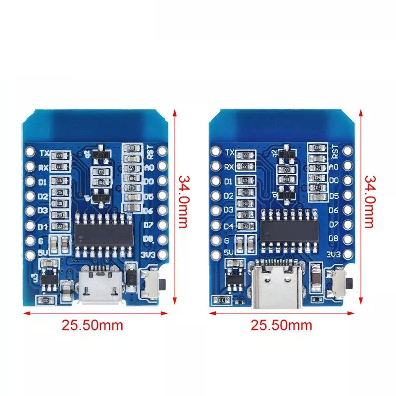 1/2~20/50Pcs D1 mini Miniversion NodeMcu Lua WIFI Based On ESP-12F ESP8266 Development Board