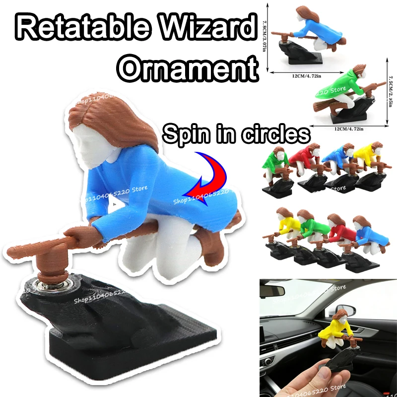 Hot Retatable Wizard Car Interior Funny Ornament Rare Car Accessories Figurines Home Room Desktop Decorations For Consuming Time