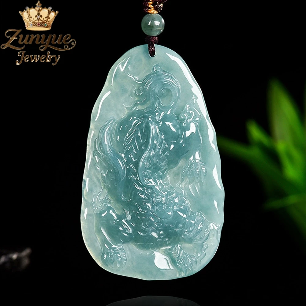 

Natural A-Grade Jade Blue Water Flying Celestial Pi Xiu Pendant Luxury Quality Jewelry Fashion Jewelry Charms Popular Exquisite