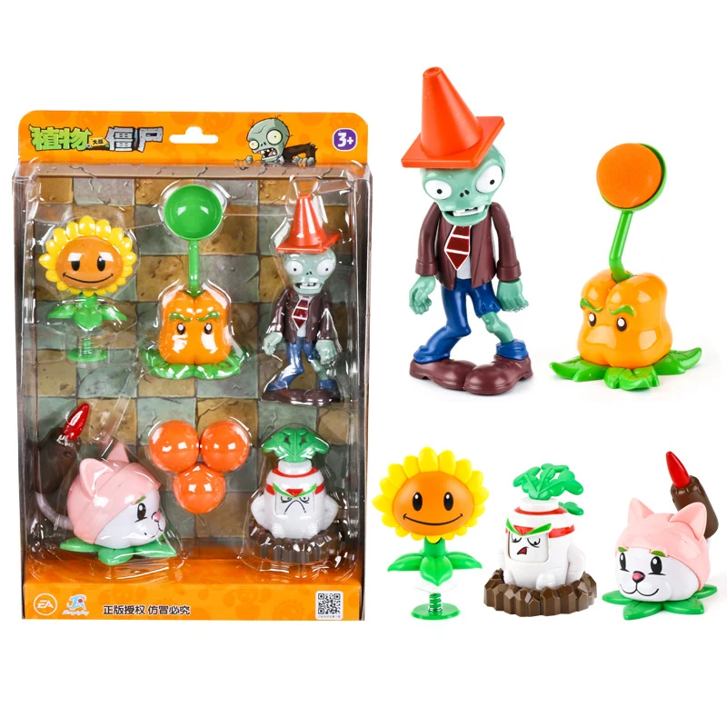 Large Plants vs. Zombie Toys 2 Large Ejection Soft Silicone Anime Figures Children's Dolls With Box Gifts Complete Set Of Boy