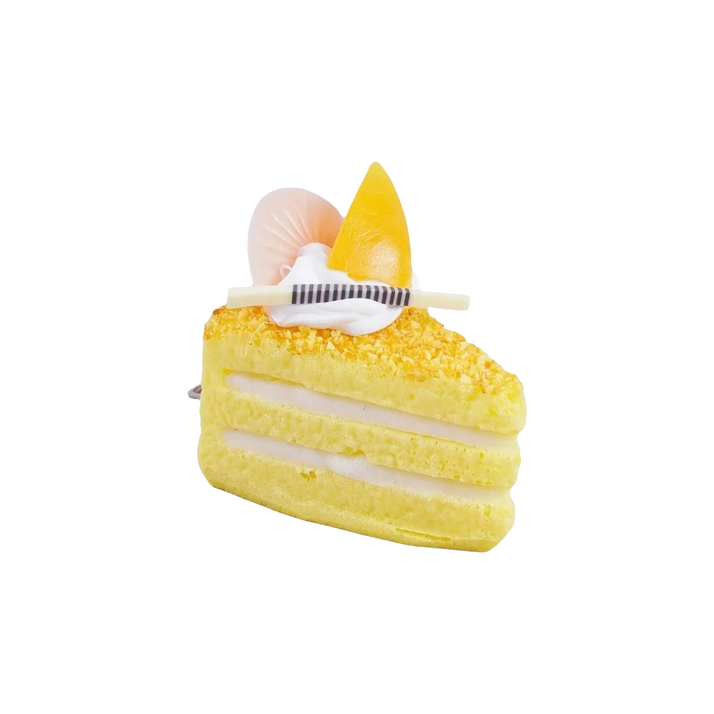 PU Artificial Cake Squeeze Keychain Soft Realistic Appearance Triangle Cake Squeeze Toys Slow Rebound Sensory Stress Toy