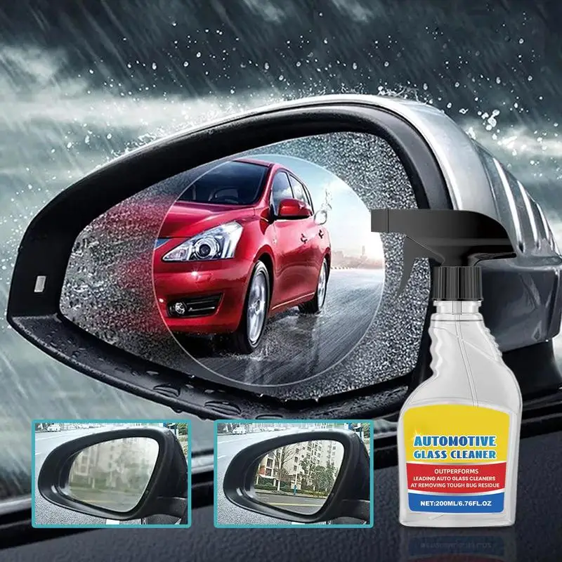 Car Glass Cleaner Spray Auto Glass Cleaner 6.76fl.oz Rainproof Tint Safe Window Cleaner For Car Waterproof Windshield Glass