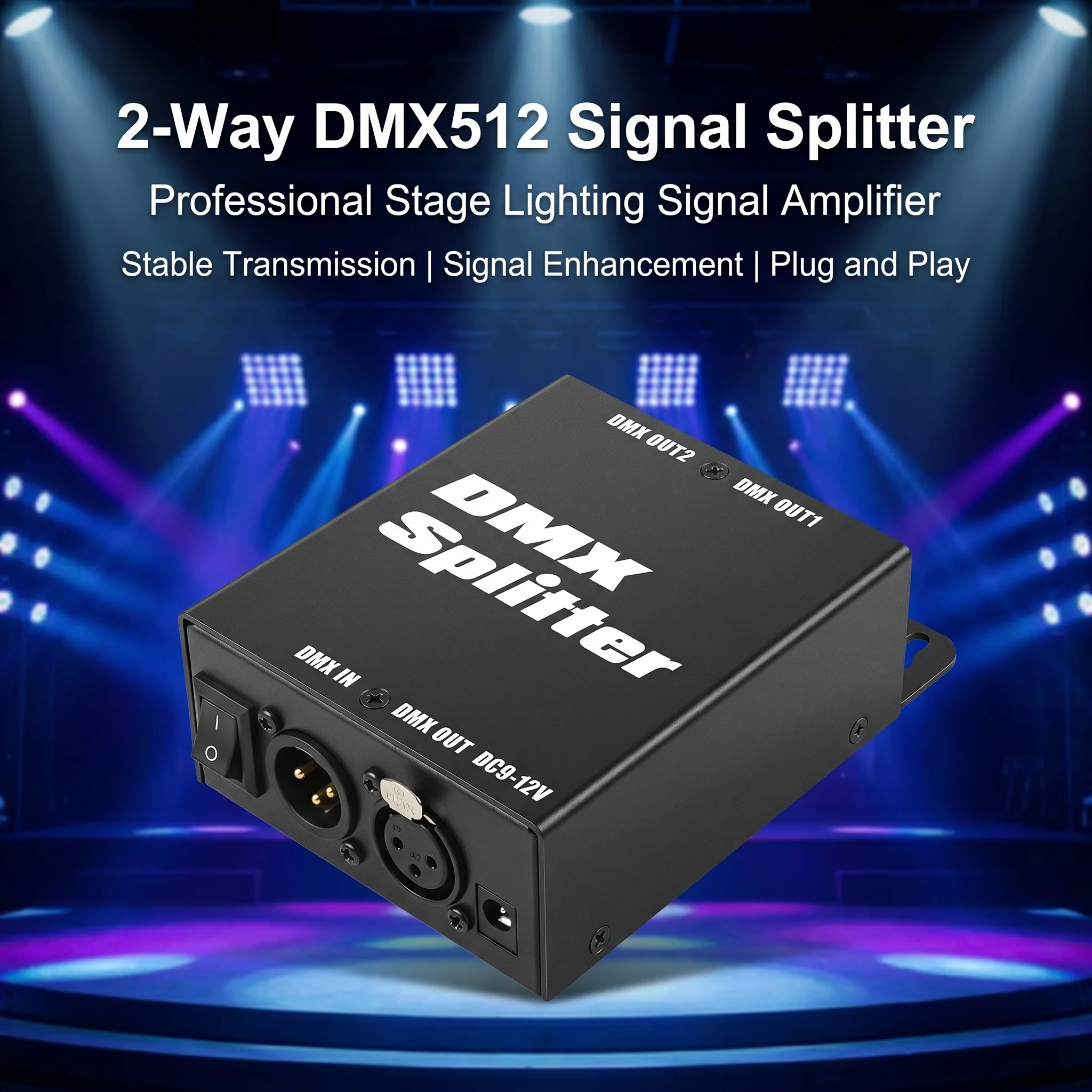 dmxスプリッター（1入力2出力）3ピンxlr個別dmx信号増幅システム